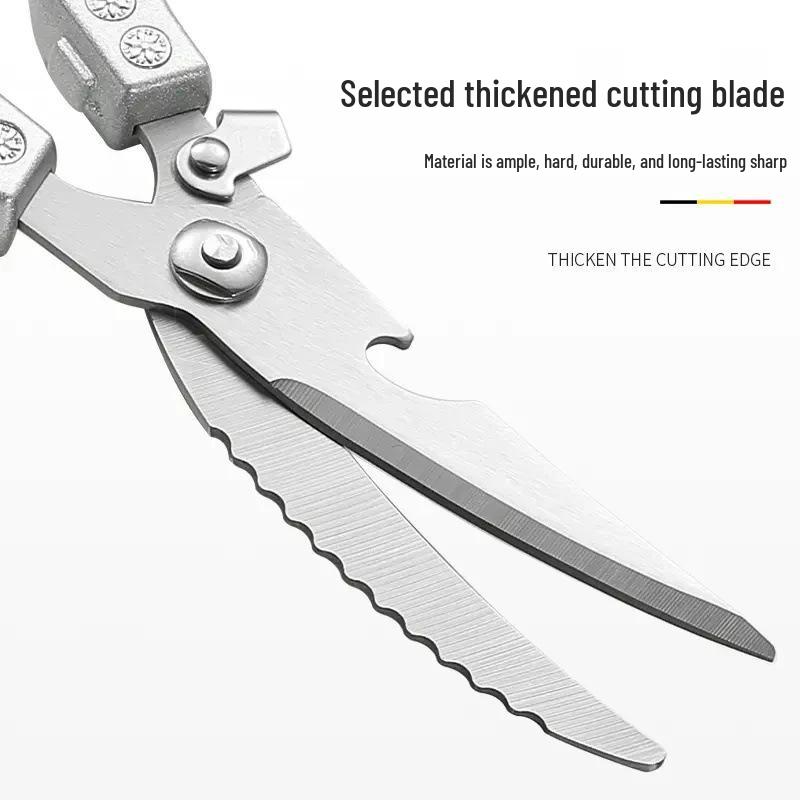 New Arrival: Extra Large Japanese Kitchen Scissors - Multifunctional, Thickened, Lengthened, and Labor-Saving for Chicken and Fish Bones