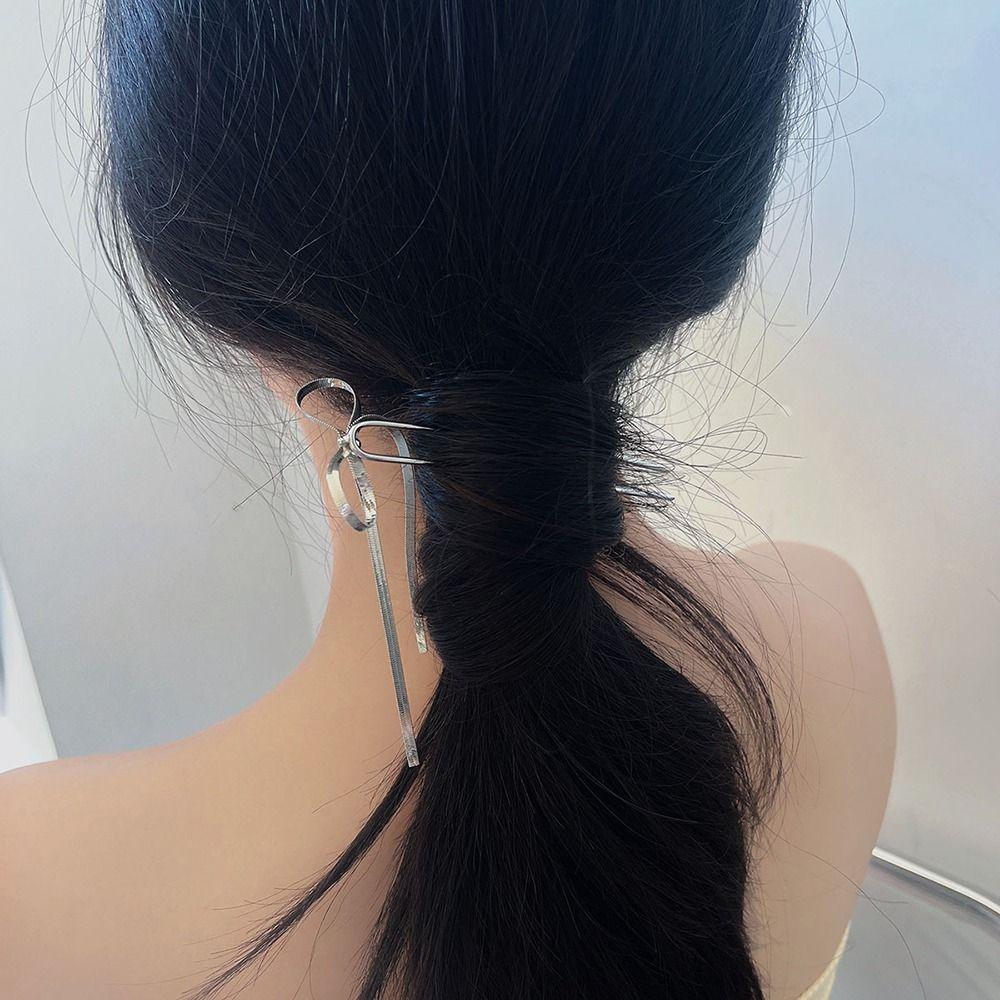 Disk Hair Korean Style For Girls Hanfu Bow Hair Stick U Shaped Hairpin Hair Fork Hair Accessories