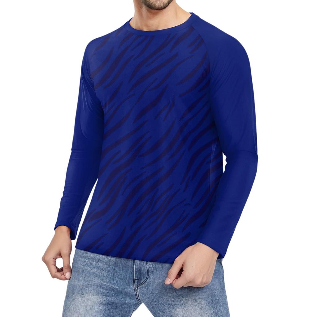 Men's Fashion Printed Raglan Long Sleeve Sports Top