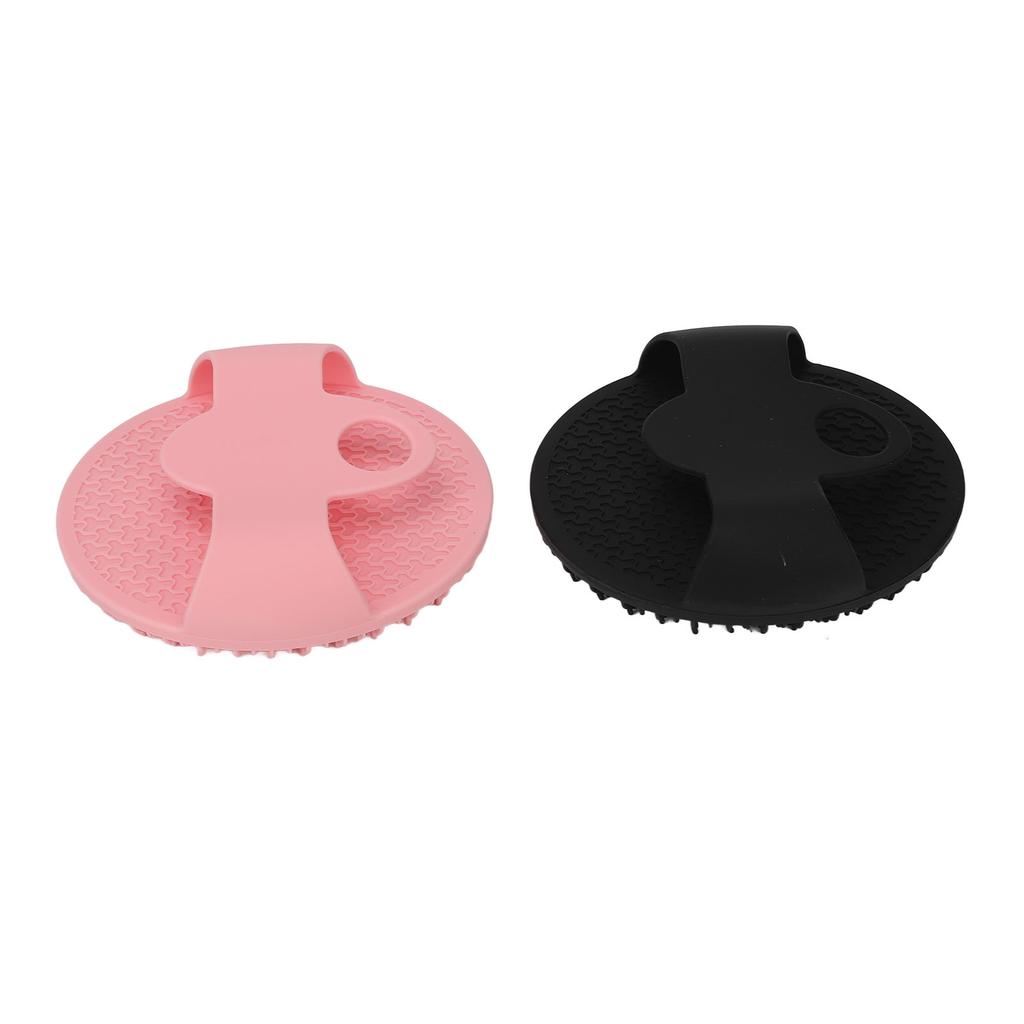 Silicone Body Scrubber Round Bath Brush Multifunctional Silicone Shower Brush Black Pink