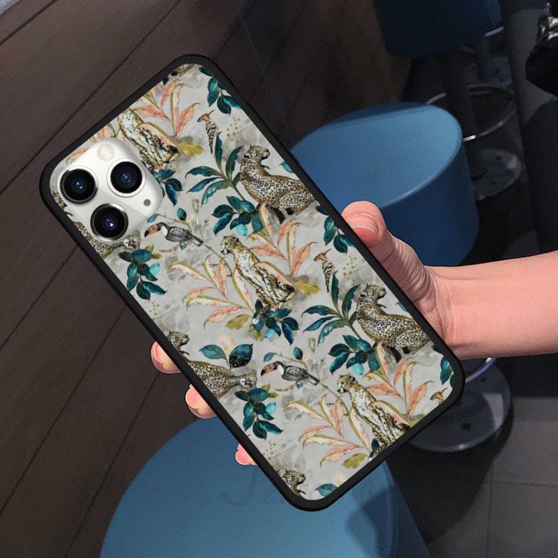 

Чехол для телефона с тропическим растением Leopard для iPhone 11 12 pro XS MAX 8 7 6 6S Plus X 5S SE 2020 XR iPhoneXR