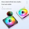 12cm ARGB Case Fan 5V 3Pin 4 Pin PWM Computer Case PC Cooling Fan Infinity Mirror Silent Chassis Fan 800-1800 RPM for Gaming PC
