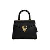 24 Push Lock Closure Leather Tote Shoulder Crossbody Bag Medium Women Bags Black CH723-B4BK
