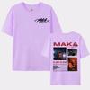 Rapper Maka Aura Tour 2025 Double Sided Printed Tshirts Vintage Oversized for Unisex Women Casual Hot Sale 100 Cotton T Shirt