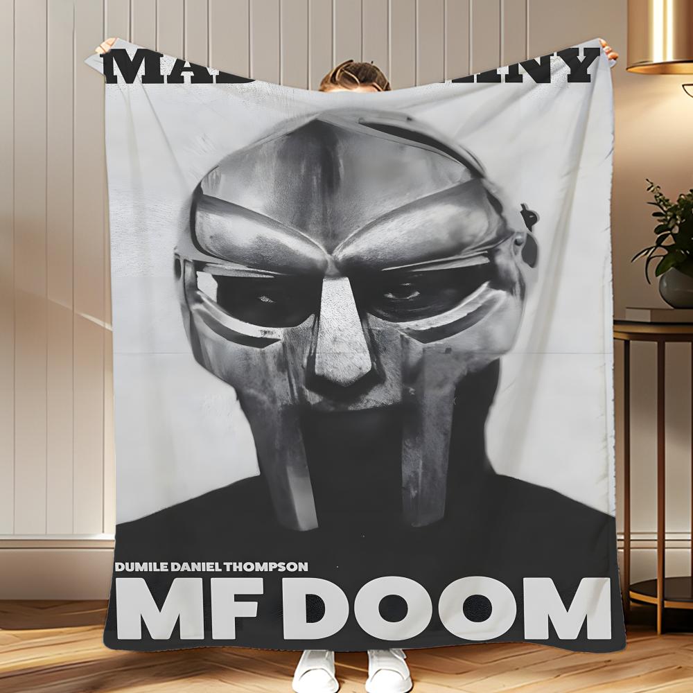 Hiphop Artist MF DOOM Throw Soft Coral Fleece Blanket 310gsm Fluffy Warm Throw for Sofa Bed Couch Bedroom Decor