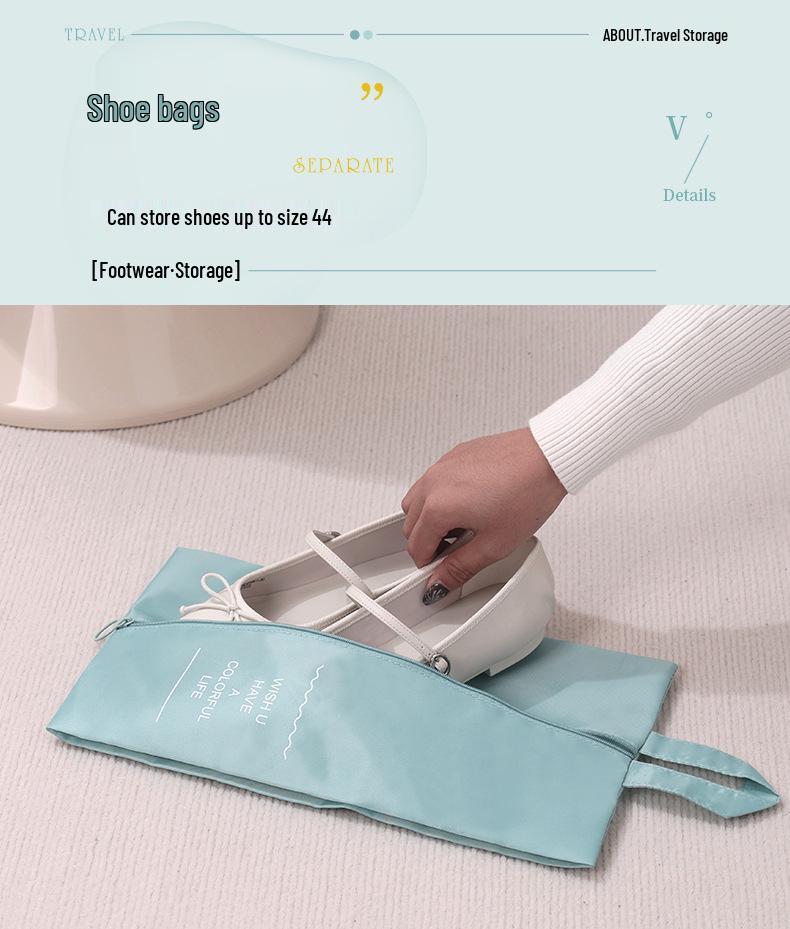 Twill 8-piece Multi-purpose Travel Storage Bag Set for Clothes & Toiletries