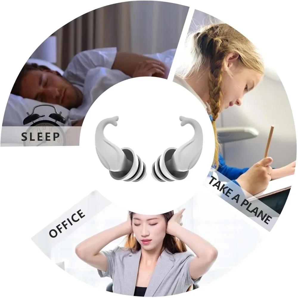 New Hot Reusable Ear Plugs for Sleeping Noise Reduction Cancelling Hearing Protection Swimming Work Travel Sleep Snoring Concert