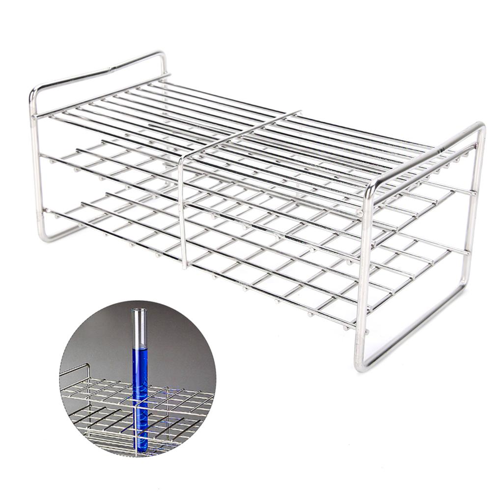Square Hole Tube Holder Laboratory Equipment Corrosion Resistant Stainless Steel 50 Hole