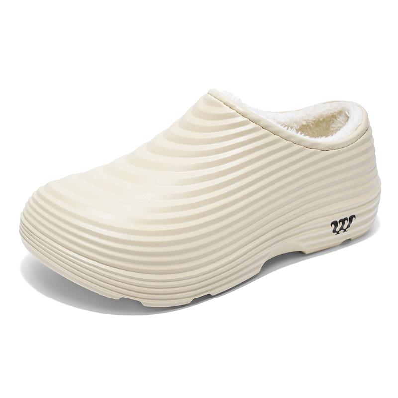 Neuester Trend Baumwollschuhe Wasserdichte Gartenschuhe Hausschuh Herren Winter Innen Anti-Rutsch Einfach 39-46 Schuhe Warm Haus Baumwolle 39 white