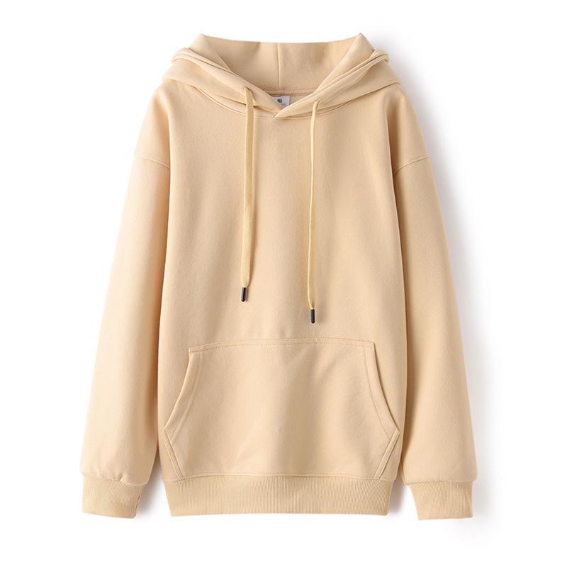Unisex Plus Size Cotton Hoodie - Warm, Loose, Double-Layered Sweatshirt for Autumn & Winter