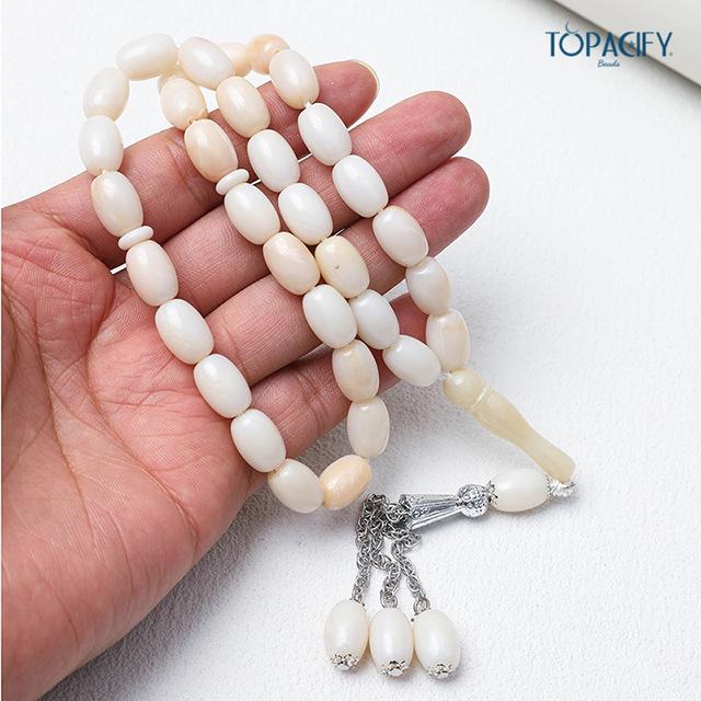 33-Bead Muslim Prayer Rosary Bracelet with Alloy Pendant