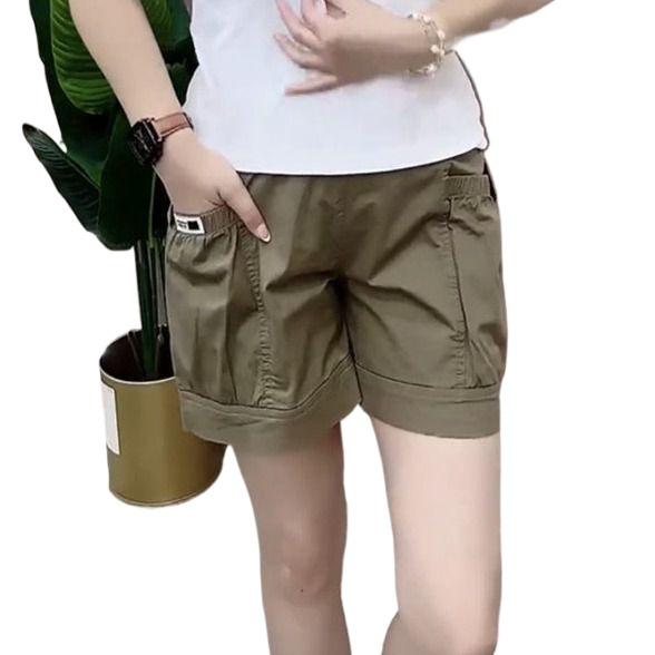 2026 Women's High Waist Slimming Cargo Shorts - Summer Style, Versatile, Elastic, Casual Hot Pants