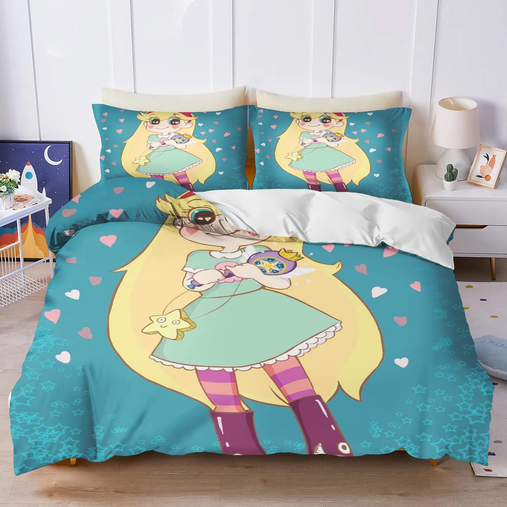 The Powerpuff Girls  Bedding Set Duvet Cover 3D Children'S Cute Printed Cartoon 100% Polyester 3-Piece Set 1 Quilt Cover