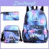 Stylish School Bag Anime Cartoon Print Breathable Canvas Backpack