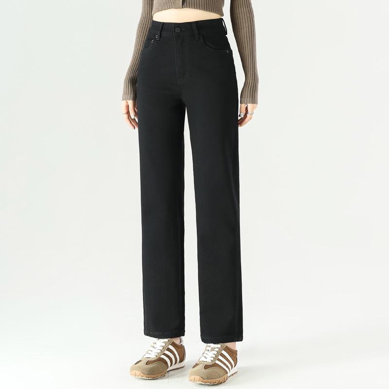 Women's High Waist Slimming Blue Nine-Point Cigarette Jeans - Narrow Leg, Petite Fit, Autumn Collection 9356