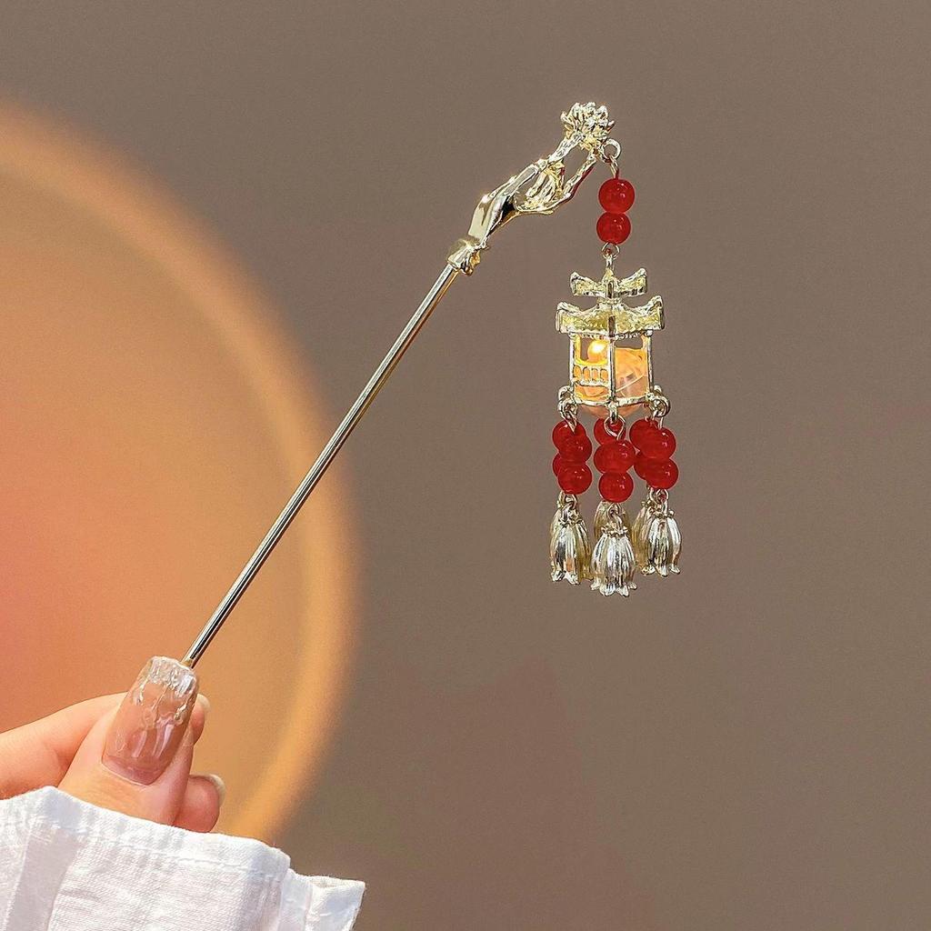 Lotus Lantern Tassel Hairpin: Versatile Fairy-Style Hair Accessory