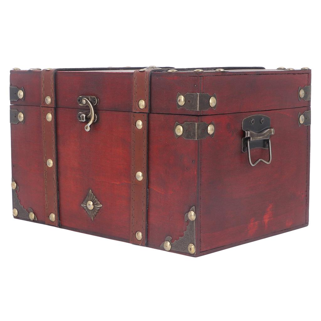Treasure Chest Storage Box Antique Exquisite Wooden Jewelry Box for Movie Props Window Display