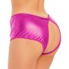 Damen Metallic Glänzend Schrittfrei Booty Shorts Niedrige Panties Unterwäsche