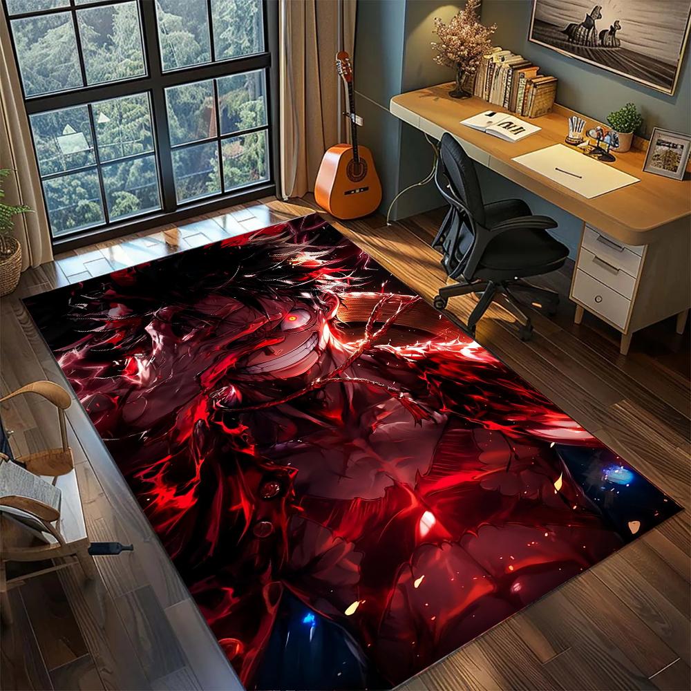 

Monkey D. Luffy Straw Hat Happy Smiley Rug Carpet Large Area Rug Non Slip Washable Floor Mat Gamer Room Bedroom Home Decor 60x90cm