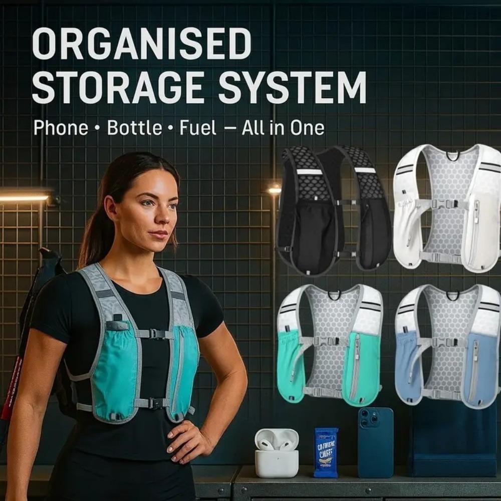 Xiaomi Men Women Running Water Bottle Storage Vest Lightweight Running Vest Reflective Hydration Water Chest Pack with Phone Holder