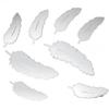 8 Pcs/Set Feather Plume 3D Mirror Wall Sticker For Living Room Art Home Decor Vinyl Decal DIY Acrylic Sticker Mural Wallpaper