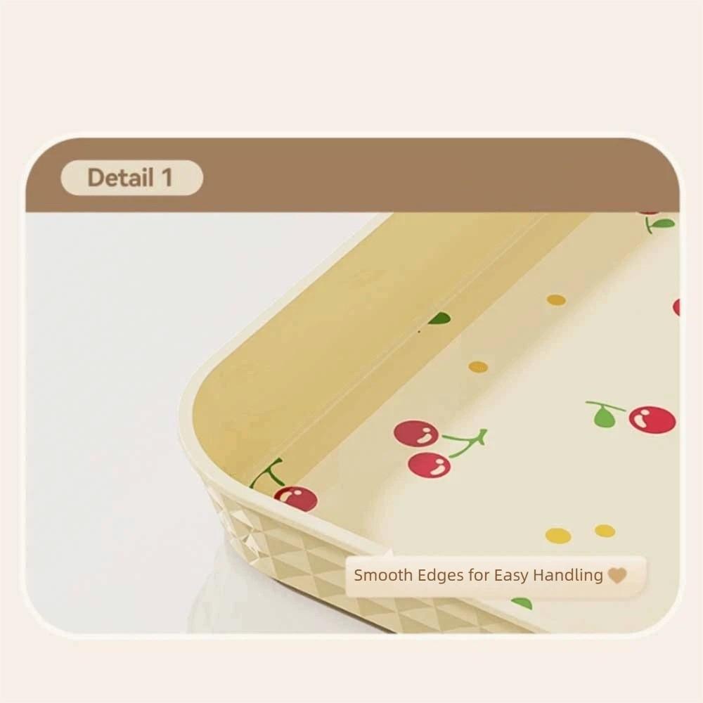 Cherry Pattern Plastic Dessert Tray Stackable Serving Tray Eco-friendly Fruit Tray  Food Serving
