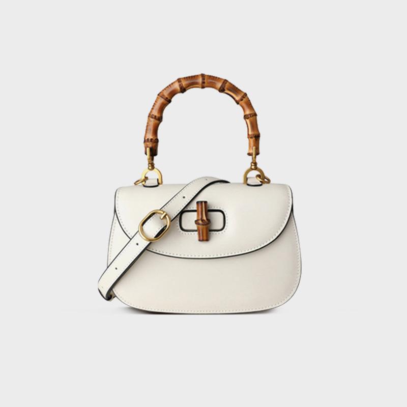 JMG Bags Bamboe Tas Retro Zadel Leer Dames Tas Senior Gevoel Kleine Tas Enkele Schouder Crossbody Handtas Vrouw
