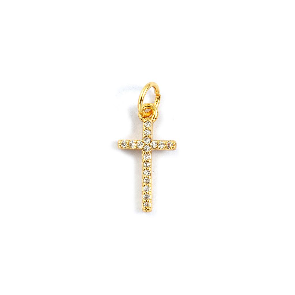 2 PCs Brass Religious Charms Gold Plated Cross Pendants For DIY Necklace Bracelet Earrings Jewelry Making Findings