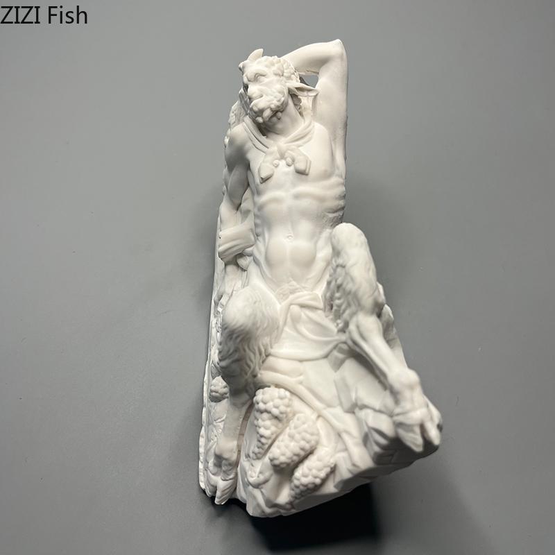 Faun Pan Plaster Statue Desk Decoration Ornaments Artwork Faun Characters Sculpture Sketching Practice Coloring Teaching Tool