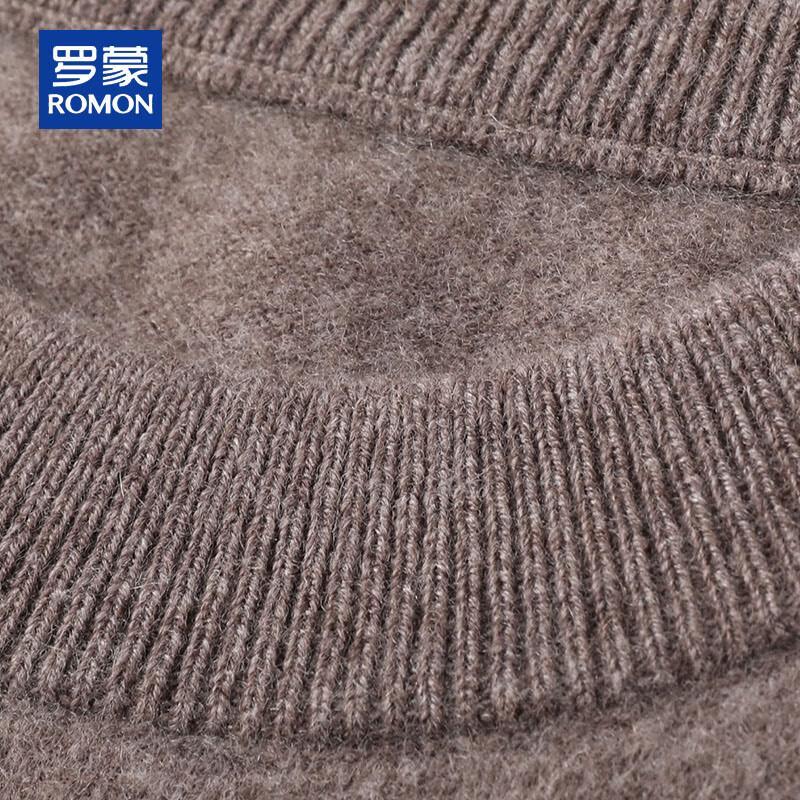 ROMON Men's Round Neck Cashmere Blend Pullover Sweater