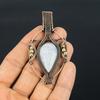 Moonstone 999 Copper Wire Wrapped Pendant, Handmade Gemstone Pendant, Gift For Mom Antique Jewelry