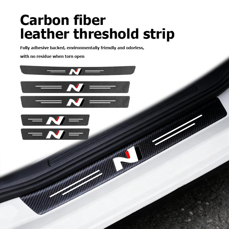For Hyundai New Car Door Sill Plate Sticker Anti-scratch Strip Trunk Protection Decals N Line Tuscon NX4 I20 I30 I10 Sonata HH52