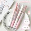 4pcs/set Sweet Pink Press Neutral Pen High Beauty Girl Heart Pink Paint Signature Black Pen Kawaii School Supplies Gel Pens