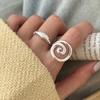 Silver Plated Spiral Rings for Women Copper Metal Croissant Open Index Finger Ring Fashion Jewelry Party Gifts
