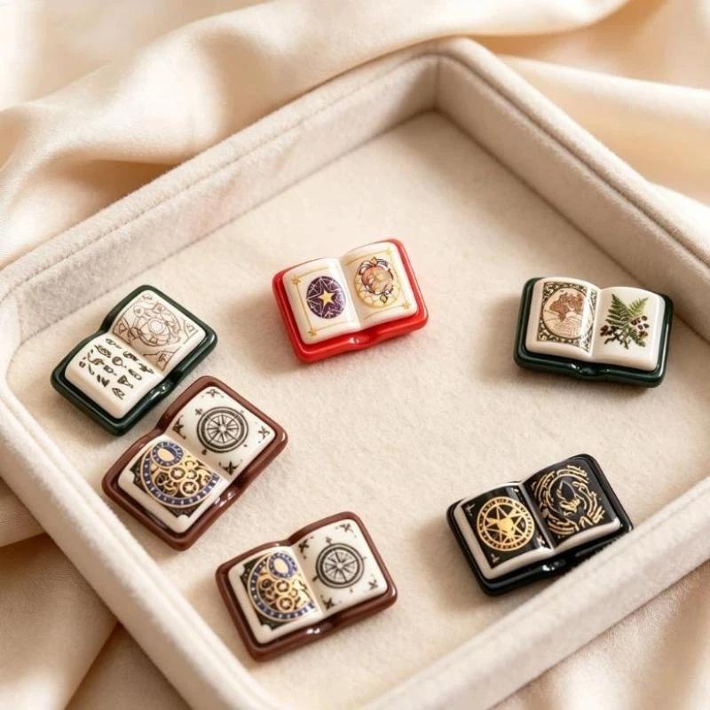 Retro Pattern Mini Resin Magic Book Charms 5/10/20PCS Bulk Pack for DIY Earring Pendant Jewelry Making Craft Supplies