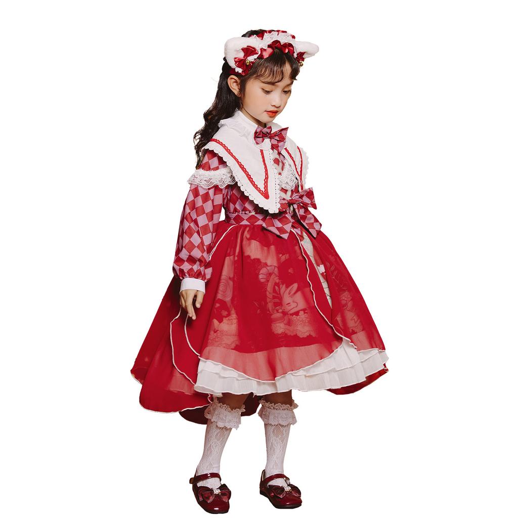 Children's Lolita children's long-sleeved princess dress spring and summer full dress Lolita girls' performance dress