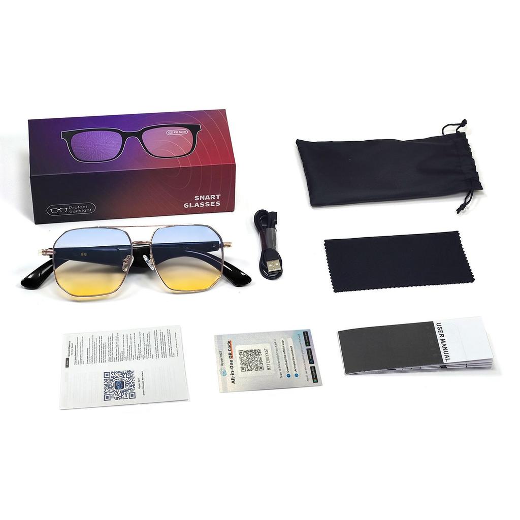 AI Translation Smart Bluetooth Sunglasses for Multilingual Calls, Music, and Meeting Recording
