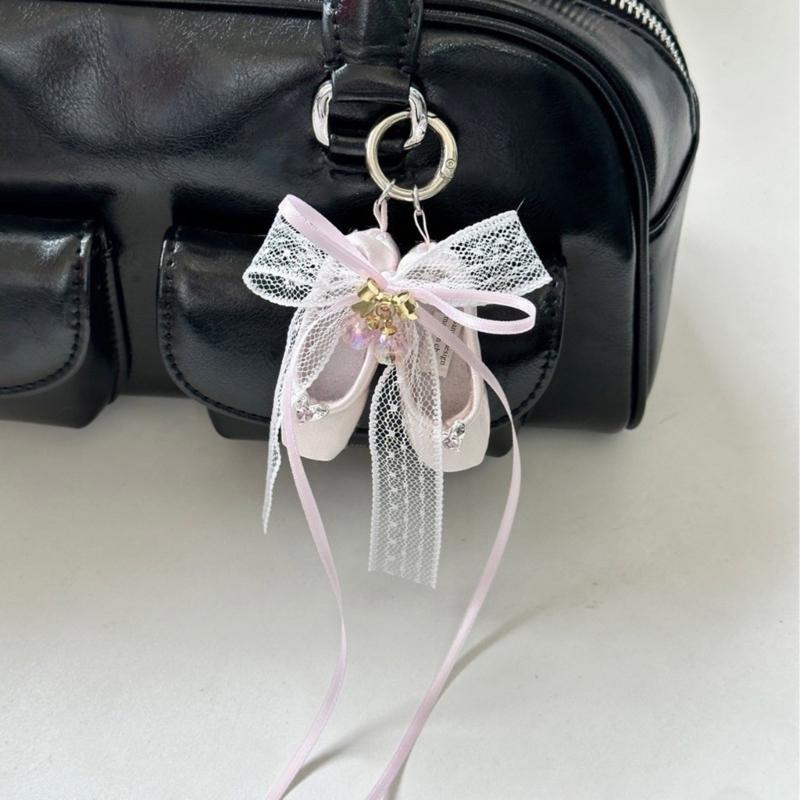 Charm Ballet Key Holder Accessory Multipurpose with Sturdy Ribbon Detail Fashion Accessory for Trendy Women Ladies