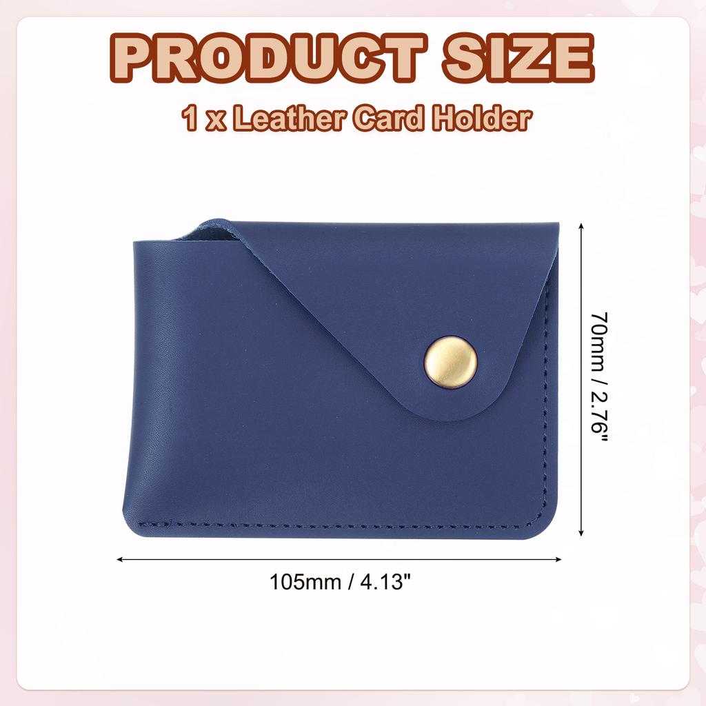 1/2Pcs Slim Leather Card Holder with Snap Closure Leather Front Pocket Wallet Card Case Holder for Men and Women Business Office