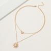 Elegant Geometric Double Layer Necklace For Women In Stylish Gold And Silver Colors
