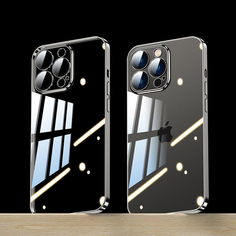 

Подходит для чехла для мобильного телефона Apple 16promax Стекло iPhone 15 Прозрачный Высококлассный 1314 Простой Жесткий Чехол iPhone14Promax