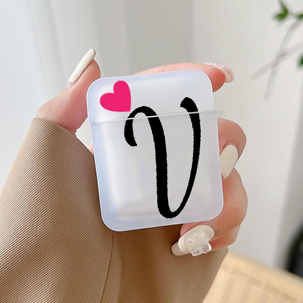 Initial Letter A Z Love Heart Earphone Case for Airpods 4th 3rd Pro 3 2 Cover for Airpod 2 3 1 Protective Accessorie Shell Funda