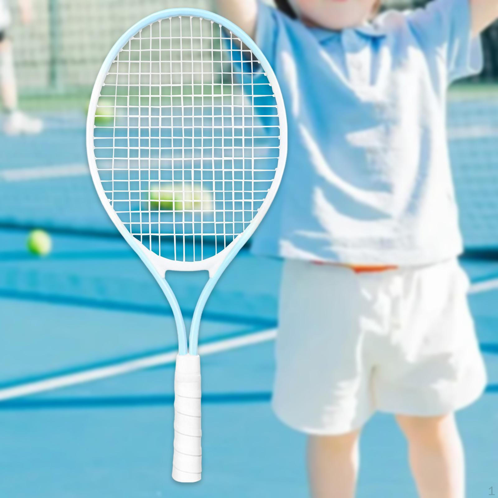 

Дитяча тенісна ракетка для тренувань із рамою із залізного сплаву Blue White Handle