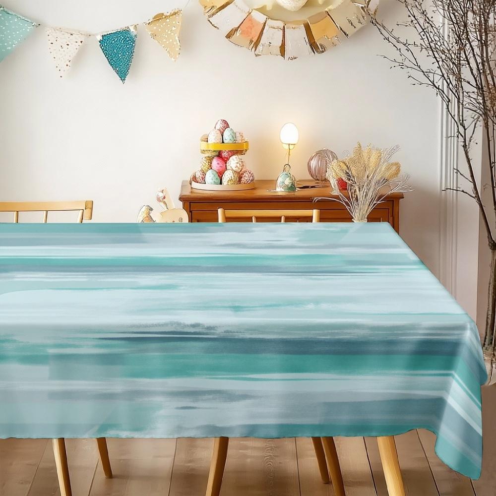 Tovaglia Rettangolare con Onda Oceanica Astratta per Decorazione Tavola Festa Festiva Tovaglia Impermeabile Riutilizzabile per Tavolo Cucina Sala da Pranzo