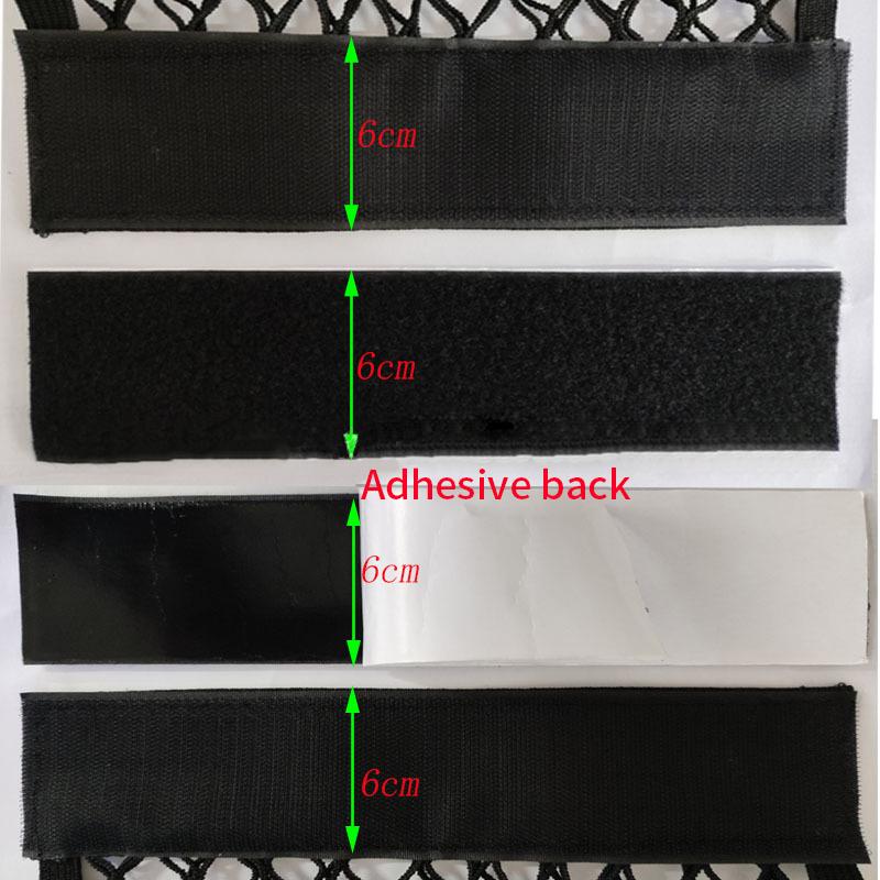 Car Back Rear Trunk Storage Net with Magic Strip Sticker Seat Elastic String Net Mesh Storage Bag Auto Organizer Seat Back Bags