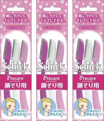 Schick L Disposable Disposable Face Shaving X 3 Pieces with Safety Guard Razor Face (3 Pieces) Women's