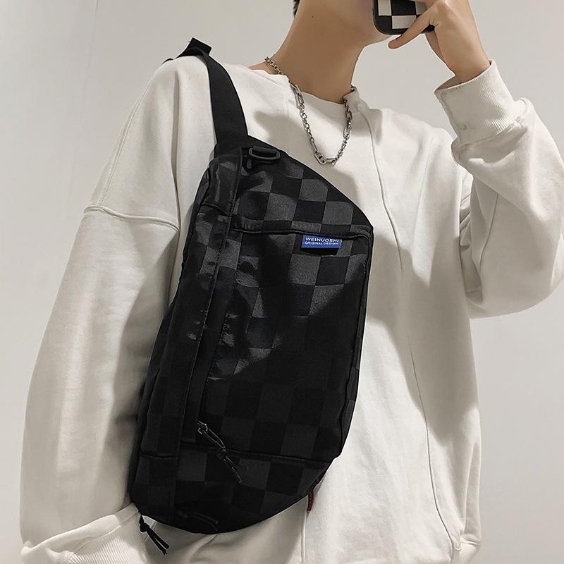 Нагрудная сумка для женской поясной сумки в клетку для спорта и езды мужская дорожная легкая сумка 3498₽