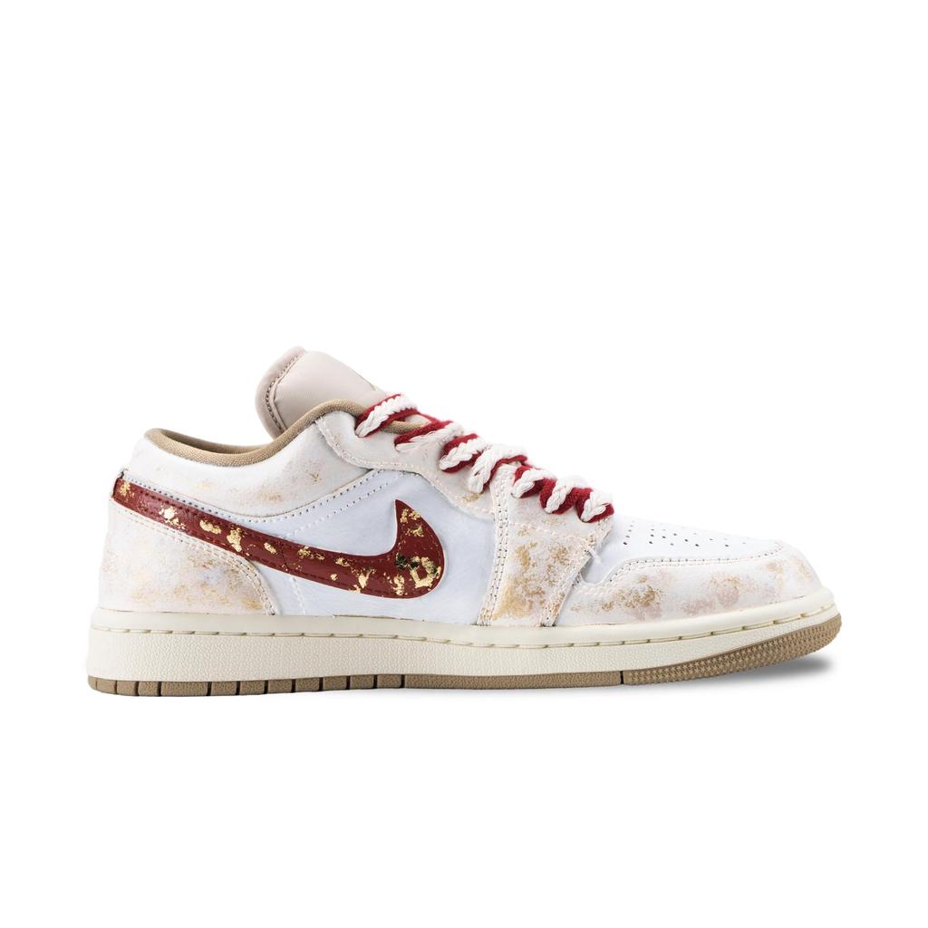 Jordan Air Jordan 1 Queen Abrasion Resistant Vintage Basketball Shoes Women's Beige Red DC0774-203(Team626-Queen)