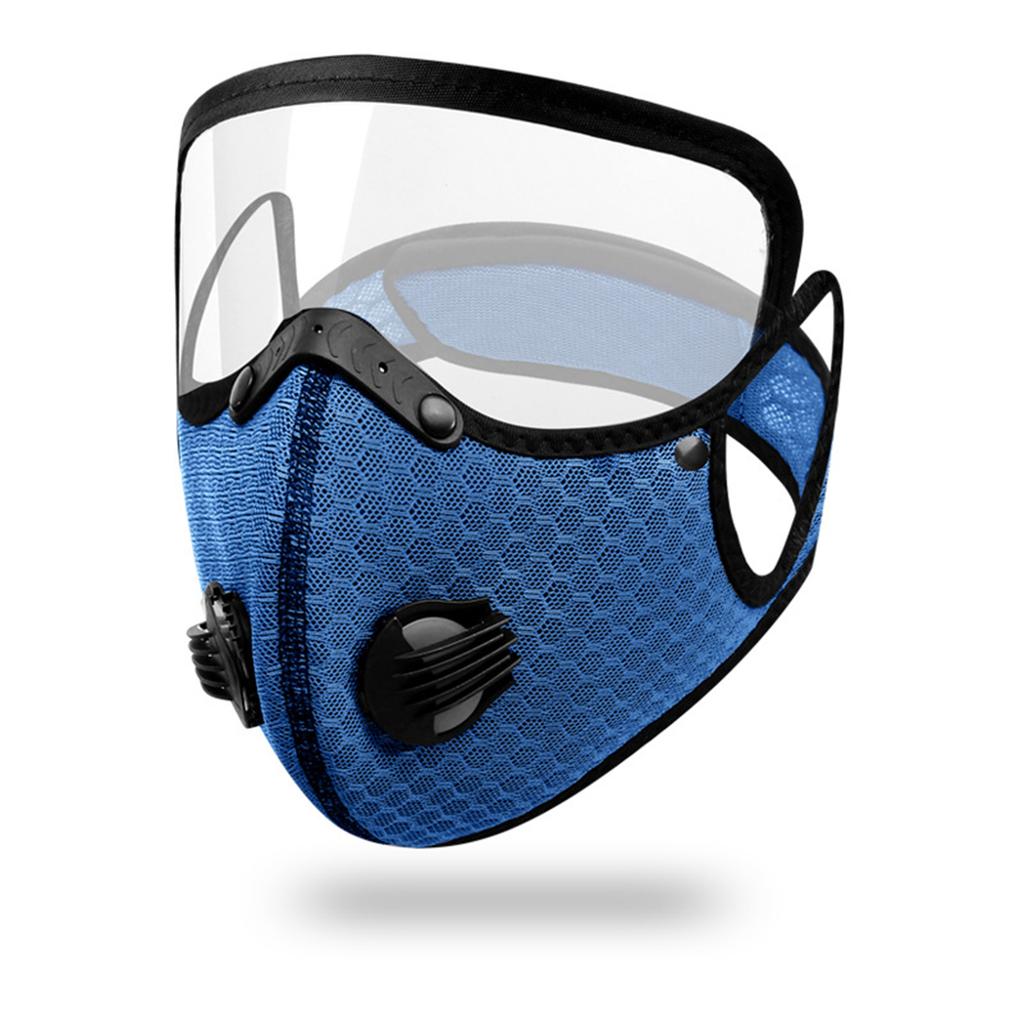 Máscara de Poeira Respirável Reutilizável com Ponte Nasal Ajustável e Válvulas de Ar Duplas para Esportes ao Ar Livre e Uso Diário com Protetor Facial Transparente