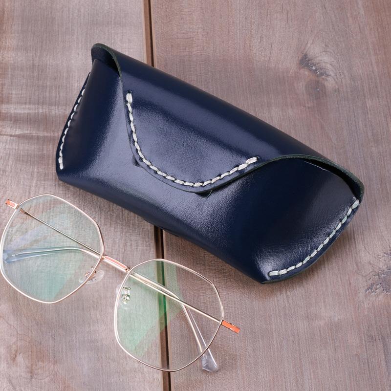 JOGUJOS Genuine Leather Glasses Case Retro Sunglasses Sunglasses Universal Cowhide Glasses Bag Portable Anti-pressure Glasses Case